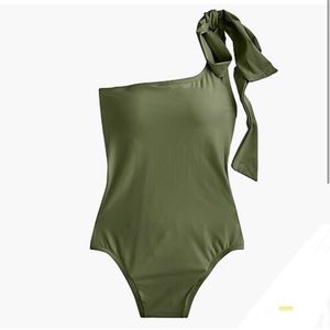 Preowned J. Crew Bow-tie one-shoulder swimsuit in Beige